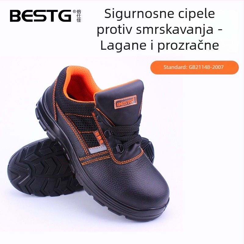 Antistatične zaštitne cipele s čeličnim prstom, otporne na udarce i probijanje, protuklizna podloga, prozračne, model D3339-S1P