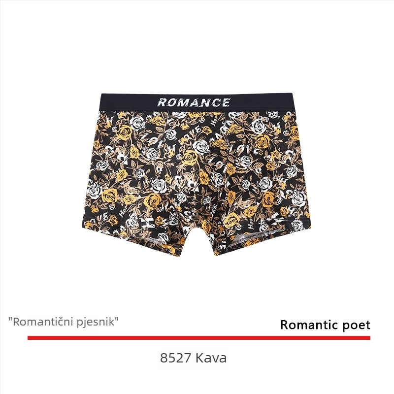 Muške bokserice od pamuka s uzorkom ruže, prozračne, mekane i udobne.