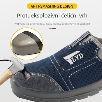 Slip-on antistatične zaštitne radne cipele, otporne na udarce i probijanje, prozračne, lagane, protuklizne, s čvrstim potplatom, muške cipele
