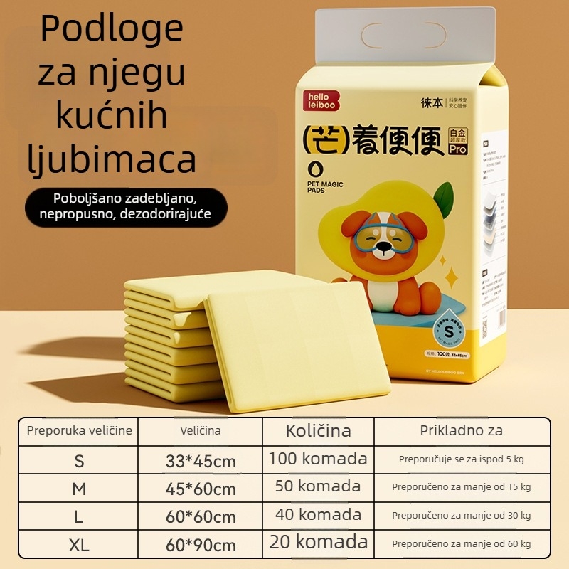 Jednokratna podloga za obuku kućnih ljubimaca, debela, apsorbirajuća i dezodorizirajuća, za pse i mačke