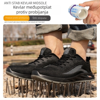 Prozračne izolirane zaštitne radne cipele s Flyknit mrežom, otporne na udarce i probijanje, lagane elektrikarske radne cipele, protuklizne i otporne na habanje.