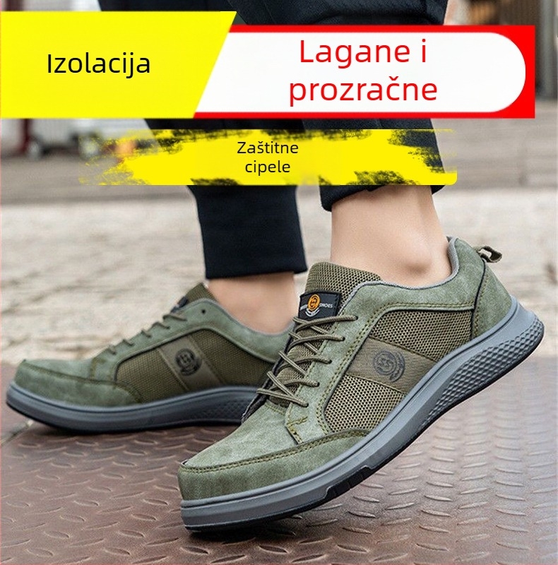 Udobne radne cipele, otporne na habanje, gornja mrežasta površina prozračna, zaštita od udara i probijanja, protuklizne.