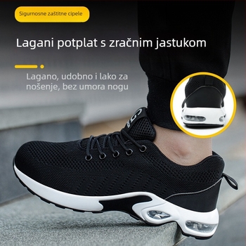 Muške cipele za zaštitu s čeličnom prstom, otpornima na udarac i probijanje, lagane za sva četiri godišnja doba, Flyknit gornji dio