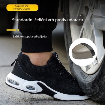 Muške cipele za zaštitu s čeličnom prstom, otpornima na udarac i probijanje, lagane za sva četiri godišnja doba, Flyknit gornji dio