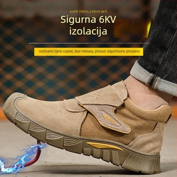 Muške cipele za sigurnost za zavarivanje s izolacijom, zaštita od topline, udaraca i probijanja; od semiša i platna.