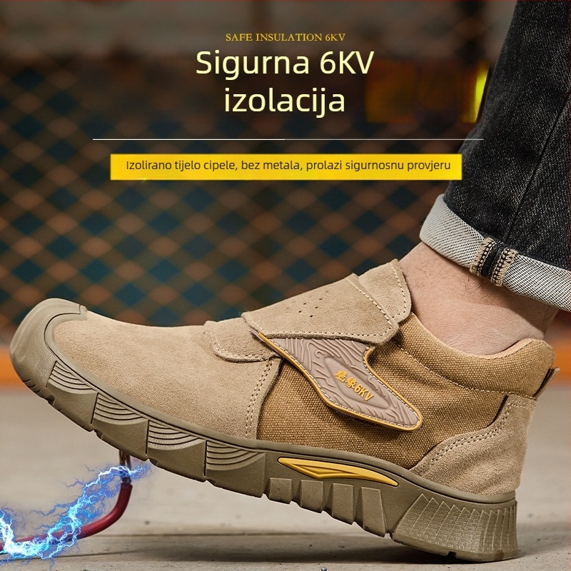 Muške cipele za sigurnost za zavarivanje s izolacijom, zaštita od topline, udaraca i probijanja; od semiša i platna.