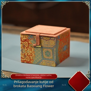 Luksuzna poklon kutija, Zisha čajnik, brokatna kutija za pohranu, porculanski set za čaj, poklopac šalice, zdjela i majstorska šalica (prazna kutija)