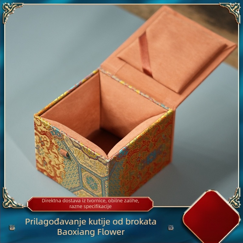 Luksuzna poklon kutija, Zisha čajnik, brokatna kutija za pohranu, porculanski set za čaj, poklopac šalice, zdjela i majstorska šalica (prazna kutija)