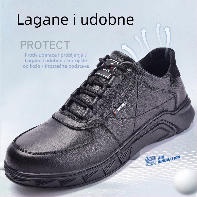 Vodootporne lagane muške radne cipele s gumom potplatom, otporne na habanje, otporne na probijanje, protiv klizanja, s čeličnom prstnom kapom