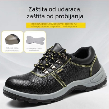 Muške sigurnosne cipele s debelim potplatom, otporne na abraziju, protuklizne, otporne na udarce, protiv probijanja, s čeličnom zaštitom prstiju