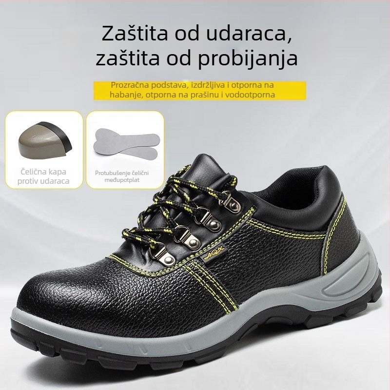 Muške sigurnosne cipele s debelim potplatom, otporne na abraziju, protuklizne, otporne na udarce, protiv probijanja, s čeličnom zaštitom prstiju
