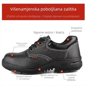 Unisex sigurnosne cipele s zaštitom od udara i probijanja, čelični vrh, protuklizne i otporne, udobne za gradilišta