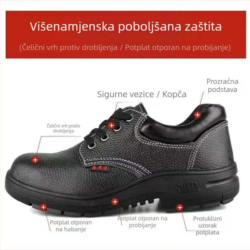 Unisex sigurnosne cipele s zaštitom od udara i probijanja, čelični vrh, protuklizne i otporne, udobne za gradilišta