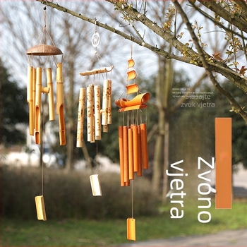 Ručni bambusni vanjski zvončić – vintage viseća dekoracija za vrata i prozore, DIY