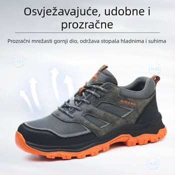 Nova muška sigurnosna obuća s čeličnom kapom, otporna na udarce i perforaciju, prozračna, protuklizna, otporna na habanje, za ljeto i gradilište