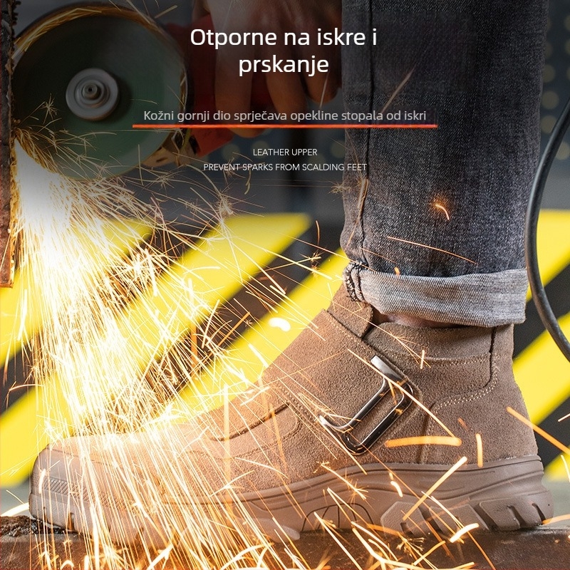 Električarske sigurnosne cipele s gumom na potplati, čeličnom zaštitom prstiju, izolirane i prozračne, za zavarivanje