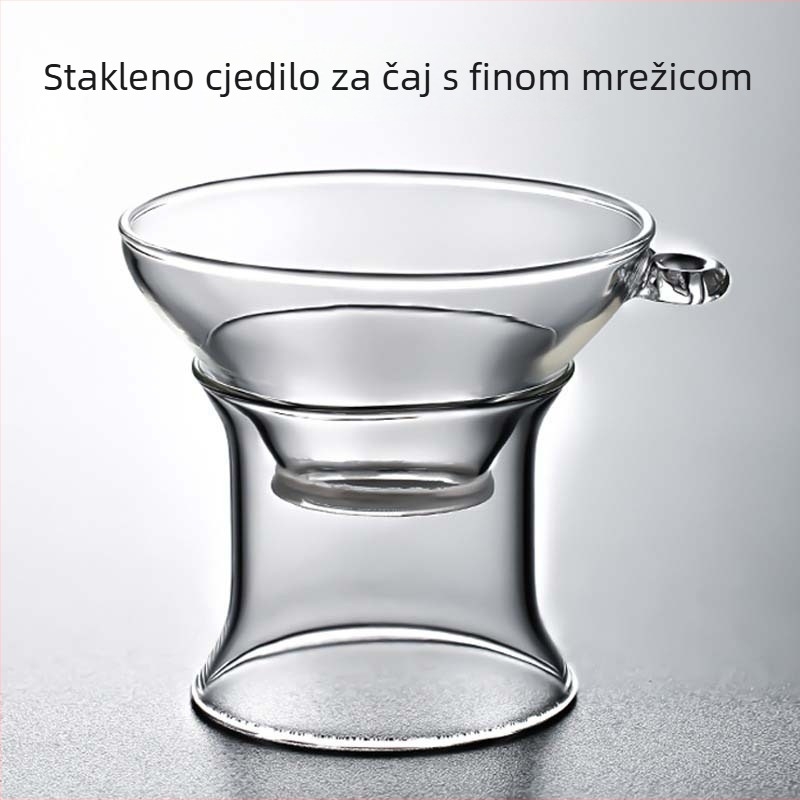Staklena čajna cjediljka s finom mrežicom, filtr za čaj i odjeljivač vode, mrežica za čajnik, dodaci za čajni set