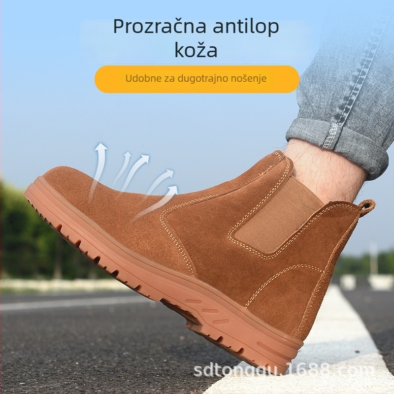 Muške cipele za zavarivanje s čeličnim prstom, otporne na udarac i proboj, visoki gornji dio, ljetne radne cipele