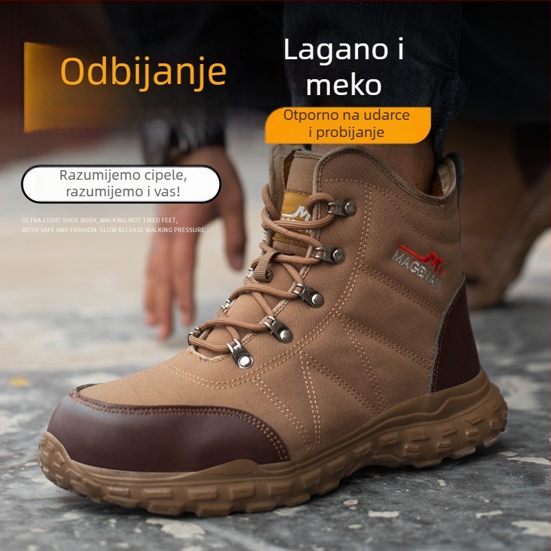 Muške cipele za zaštitu: otporne na udarce i probijanje, izolirana građevinska obuća s čeličnim prstom, za zavarivače, vodootporne, otporne na habanje, kiseline i lužine