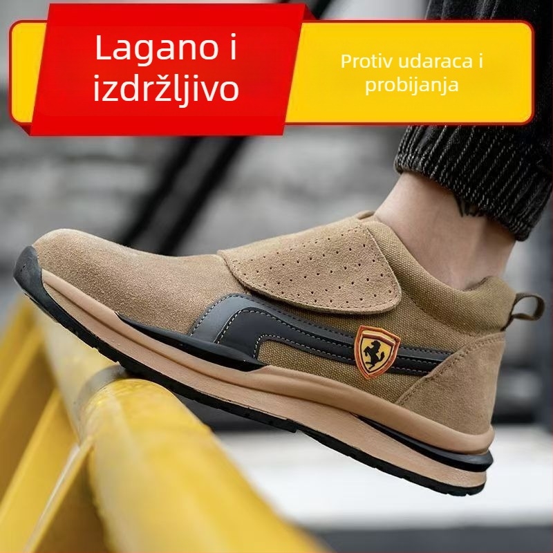 Muške radne cipele od prave kože, za sve sezone, s čeličnim prstom, zaštita od udara i probijanja, otporne, prozračne, lagane, za zavarivanje