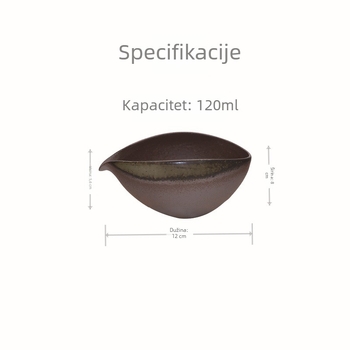 Vintage ručno izrađena keramička šalice za čaj za prelijevanje, kapacitet 120 ml, retro stil