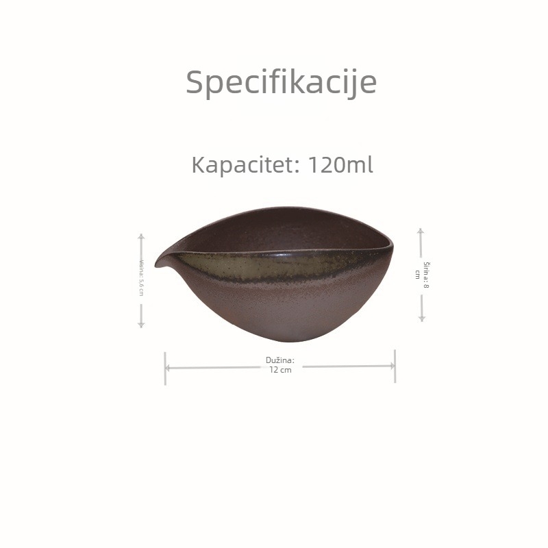 Vintage ručno izrađena keramička šalice za čaj za prelijevanje, kapacitet 120 ml, retro stil