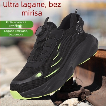 Muške ljetne radne cipele s čeličnim noskom, lagane, protuklizne, otporne na habanje, zaštita od udara i proboja