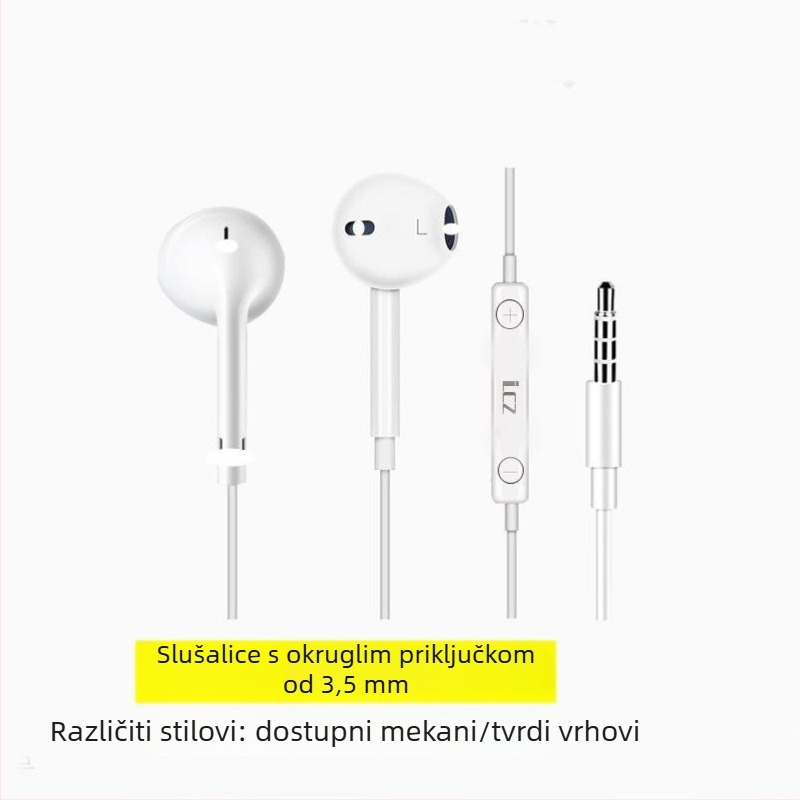 LC žične slušalice 3,5 mm, polu-in-ear dizajn, s ugrađenim mikrofonom i redukcijom buke, za Android tablete