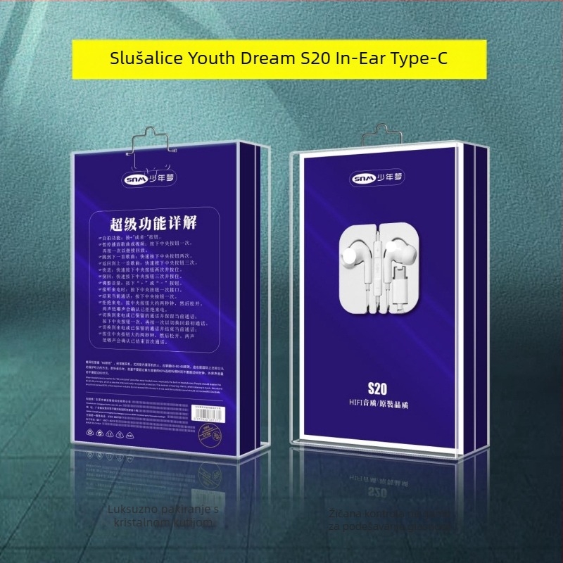 LC žične slušalice 3,5 mm, polu-in-ear dizajn, s ugrađenim mikrofonom i redukcijom buke, za Android tablete
