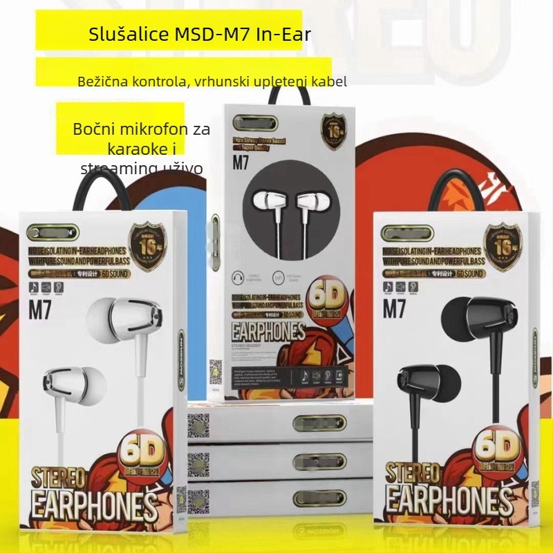 LC žične slušalice 3,5 mm, polu-in-ear dizajn, s ugrađenim mikrofonom i redukcijom buke, za Android tablete
