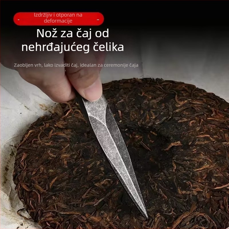 Premium ručno izrađeni čajni nož, čajna igla i čajni konus — nehrđajući čelik — pribor za Pu'er crni čaj