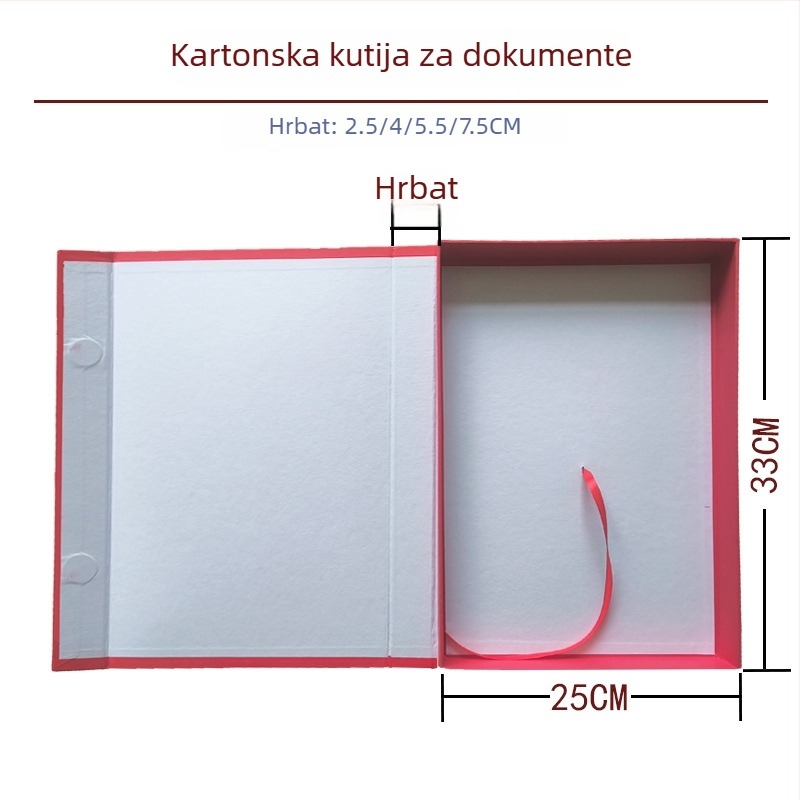 Kartonska kutija za uredske dokumente s integriranim tijelom i zamjenjivim poklopcem
