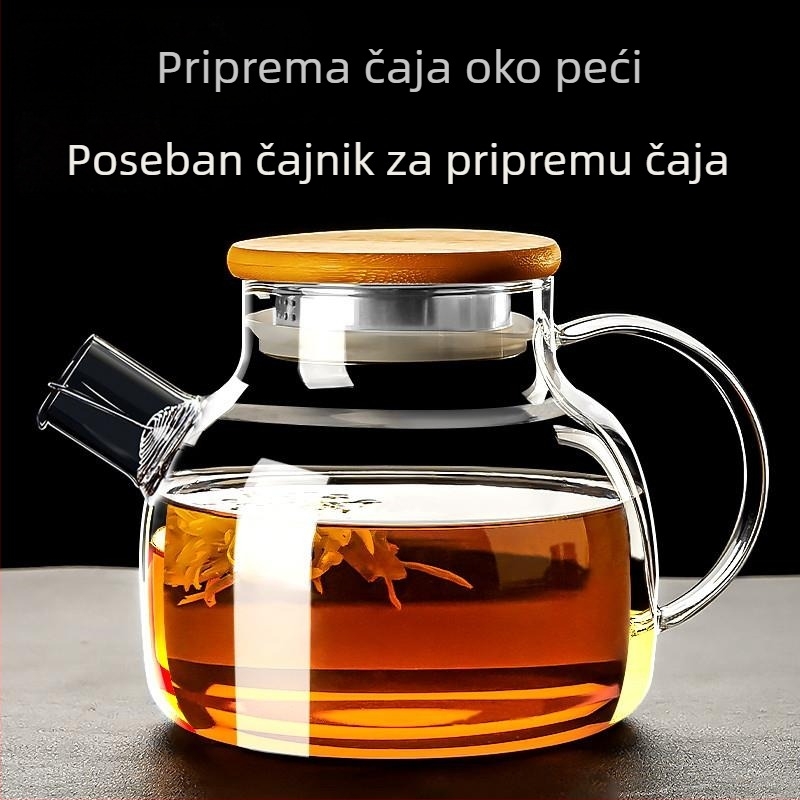 Stakleni čajnik za kućnu upotrebu, borosilikatno staklo, veliki čajnik s filtrom za cvjetne čajeve