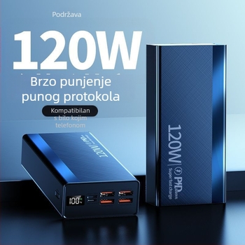 3C certificirani power bank s 120W brzim punjenjem, kapacitet 80000mAh, prijenosni