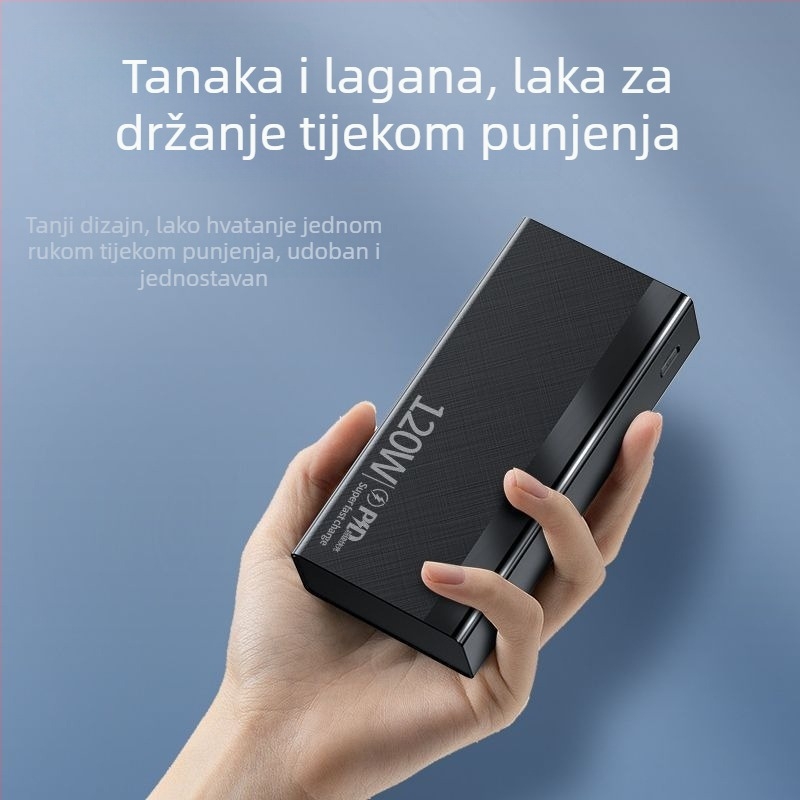 3C certificirani power bank s 120W brzim punjenjem, kapacitet 80000mAh, prijenosni