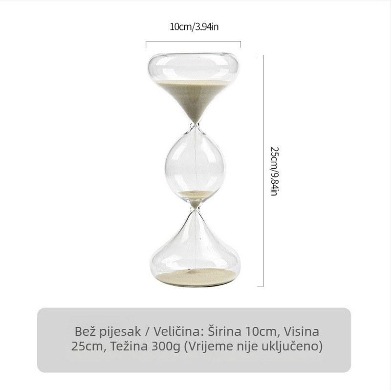 Kreativni stakleni pješčani sat s trostrukim geometrijskim oblikom, personalizirani ukras za nordijski dom