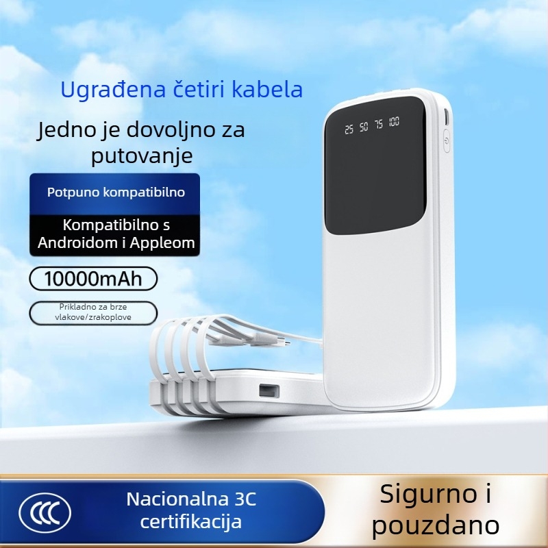 ZUZG3c certificirana vanjska baterija 10000mAh, više izlaza, 10W sporo punjenje, tanko i lagano