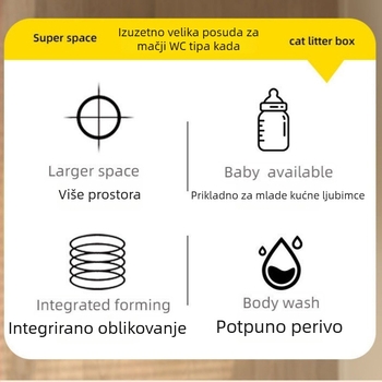 Izuzetno velika kutija za mačji pijesak s protiv prskanja, otvorena i poluzatvorena konstrukcija