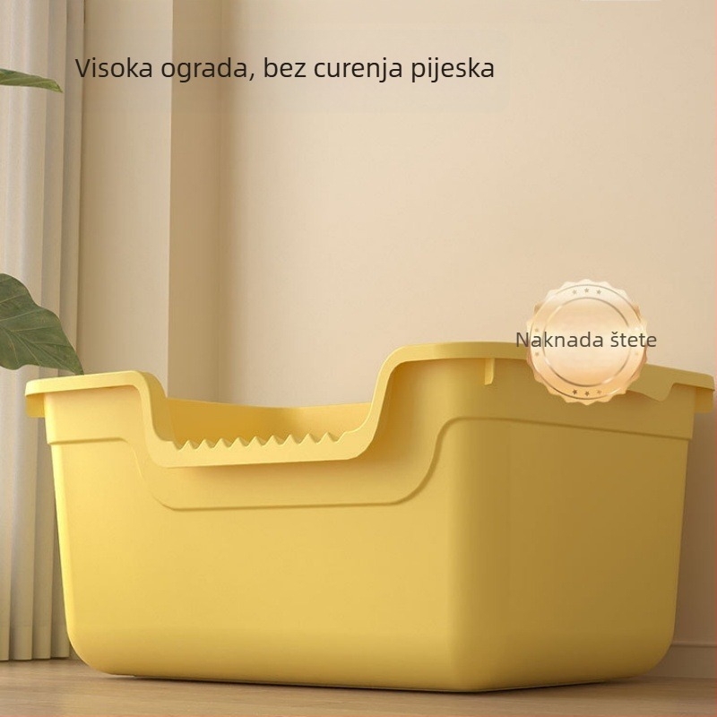 Izuzetno velika kutija za mačji pijesak s protiv prskanja, otvorena i poluzatvorena konstrukcija