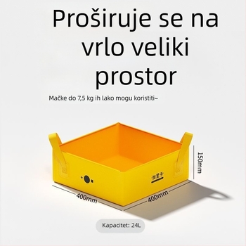Sklopiva poluzatvorena kutija za mačji izmet – prijenosna
