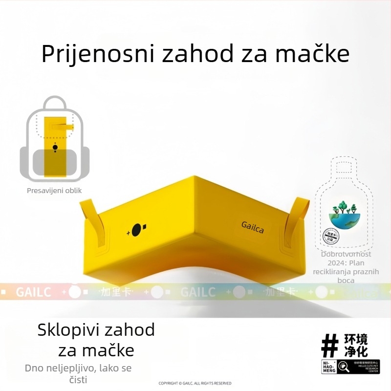 Sklopiva poluzatvorena kutija za mačji izmet – prijenosna