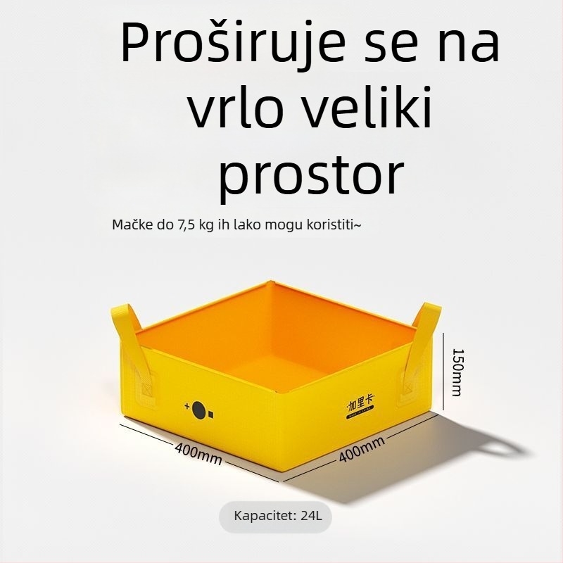 Sklopiva poluzatvorena kutija za mačji izmet – prijenosna