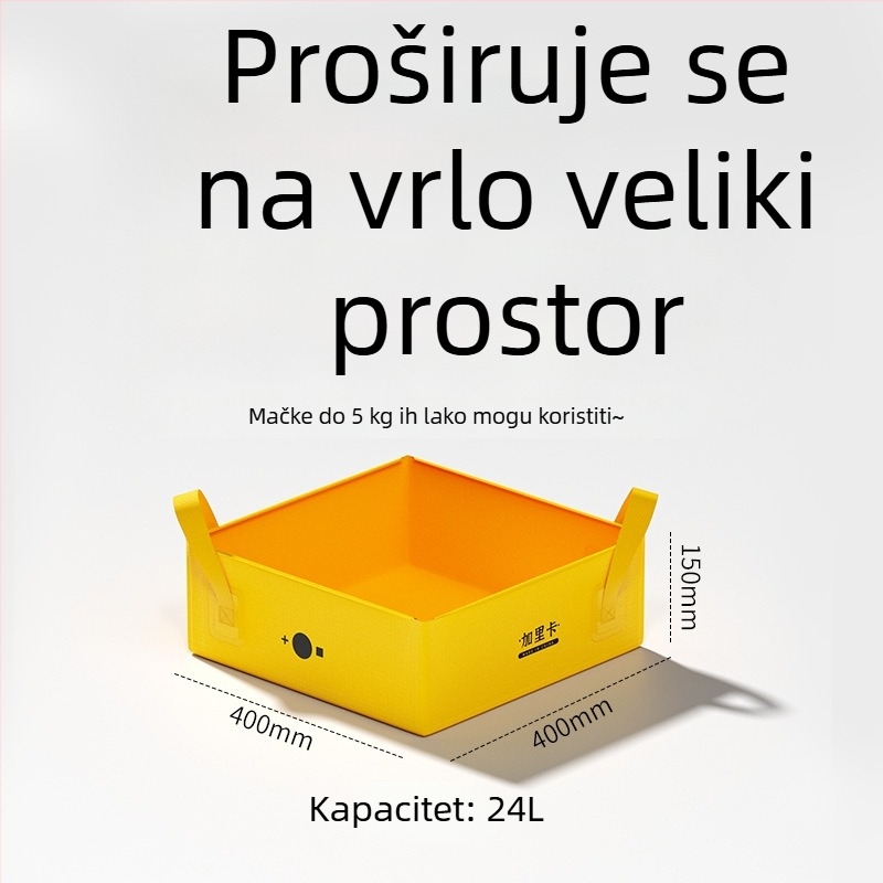 Sklopiva poluzatvorena kutija za mačji izmet – prijenosna