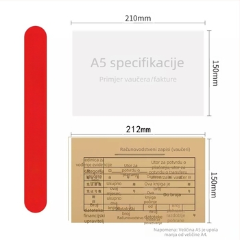 Poklopac za računske potvrde A5, Kraft papir 120 g, kompatibilan s veličinama A4 i pola A5, pakiranje 25 setova