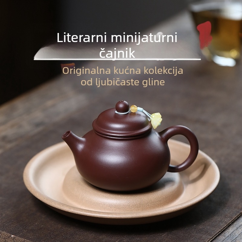 Ručni Yixing čajnik od ljubičaste glinene, u stilu literata, Rongtian Gongfu čajni set