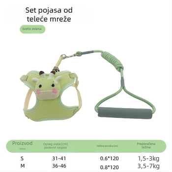 Novi prsni pojas protiv bjega za male pse – Bichon Frisé, Pomeranian i Teddy, s 3D karikaturalnim dizajnom i vodilicom