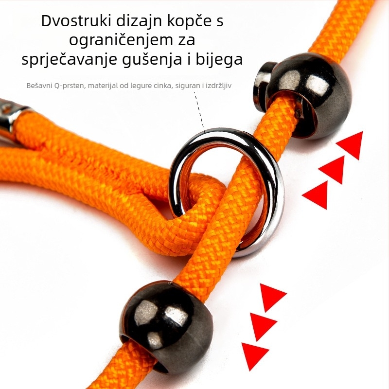 Povodac za pse srednjih i velikih pasmina — udoban za ruku, dizajn protiv gušenja, izdržljiva najlonska vodilica