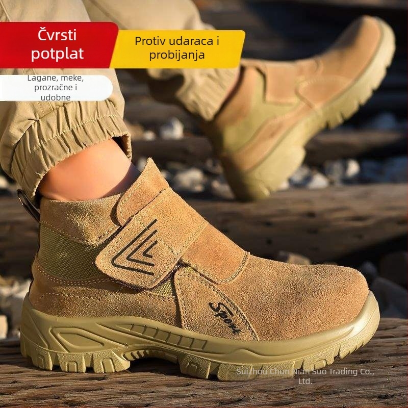Muške zaštitne radne cipele s čeličnim prstom, otporne na udarce i probijanje, otporne na habanje, prozračne, za ljeto, za zavarivanje