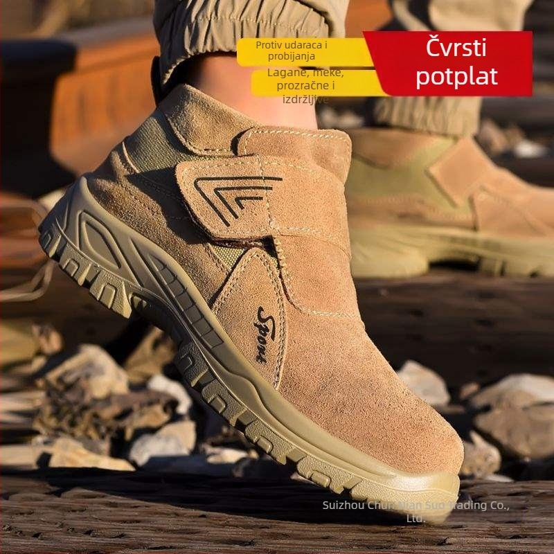 Muške zaštitne radne cipele s čeličnim prstom, otporne na udarce i probijanje, otporne na habanje, prozračne, za ljeto, za zavarivanje