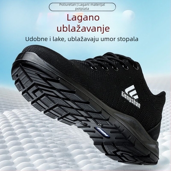 Muške ljetne sigurnosne cipele za rad, prozračne, otporne na miris, ultra lagane, mekana podloga, čelična kapica i čelična pločica, zaštita od udara i probijanja, za gradilište